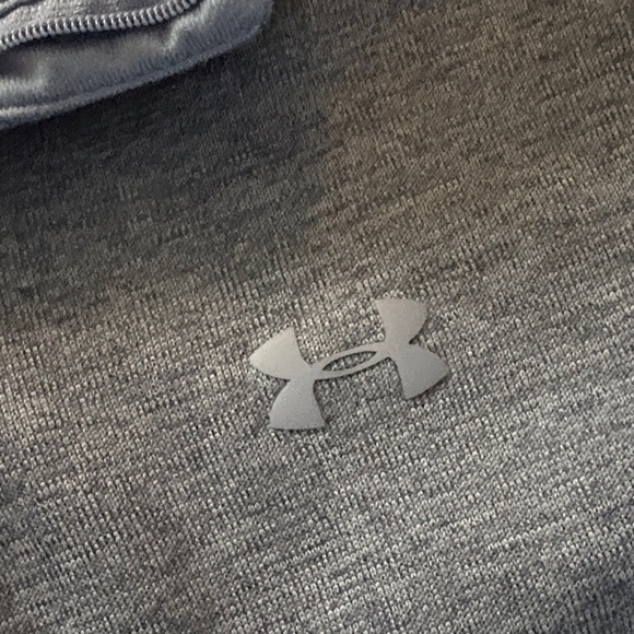 Under Armour Men's Heathered Blue Zip-Up Sweater - Picture 3 of 7